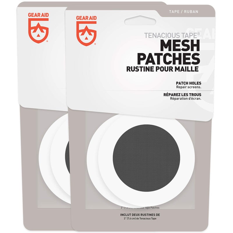 GEAR AID Tenacious Tape Mesh Patches for Repairing Holes in Tents  Bug Screens  Mosquito Netting  No-See-ums and More  3  Rounds - Image 1